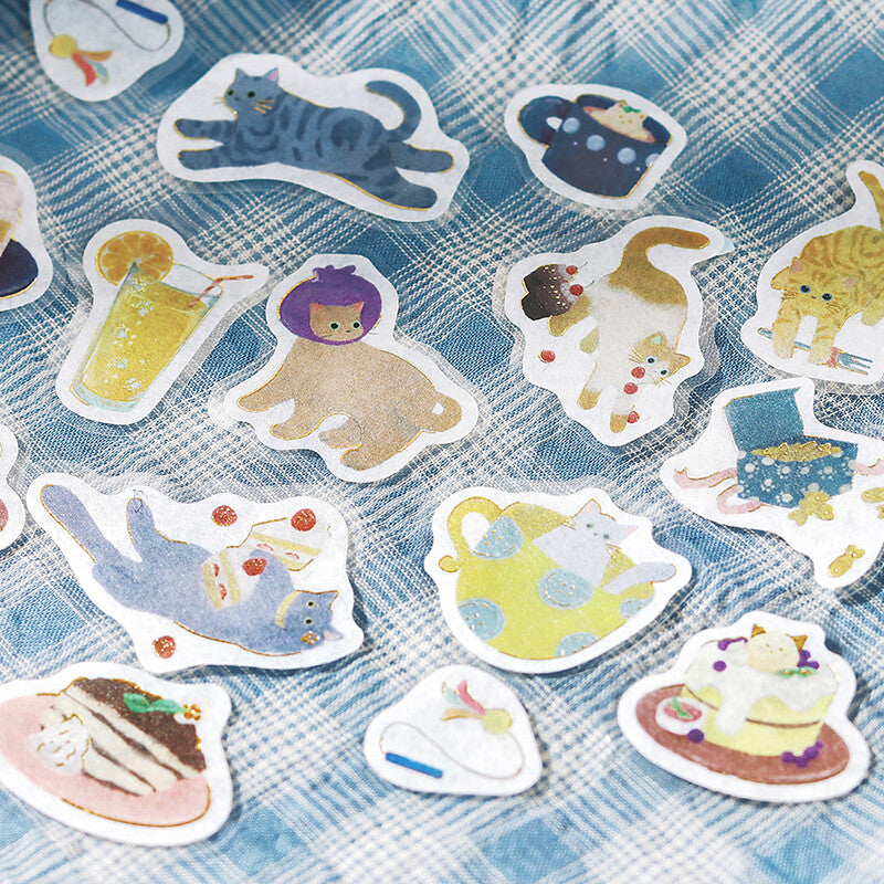 Planner Sticker Flakes Cat Cafe Blueberry