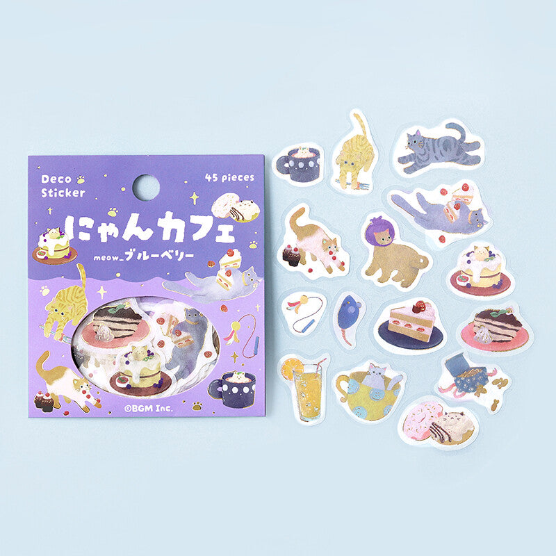 Planner Sticker Flakes Cat Cafe Blueberry