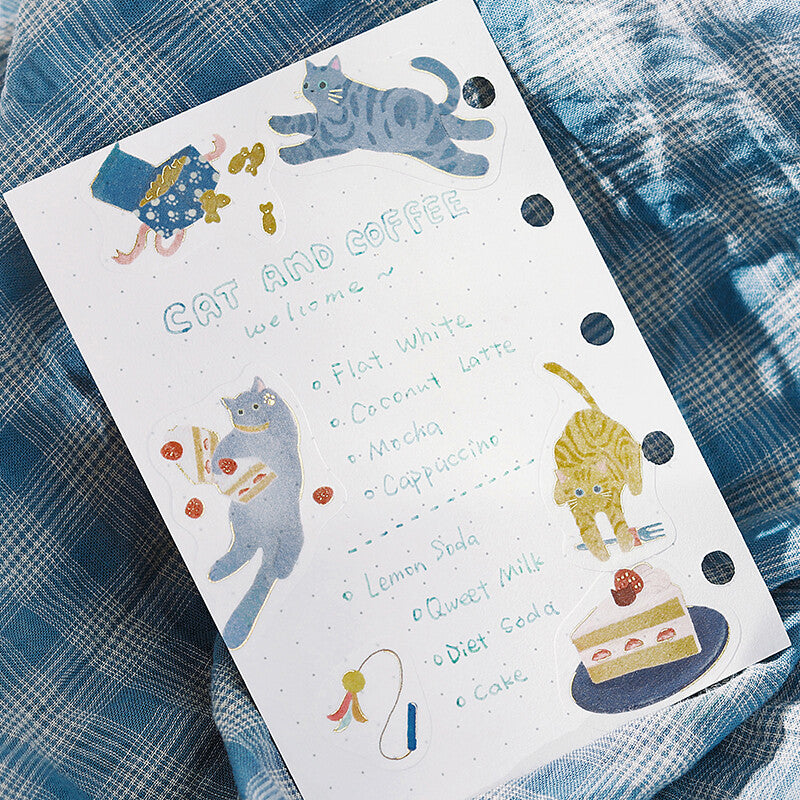 Planner Sticker Flakes Cat Cafe Blueberry