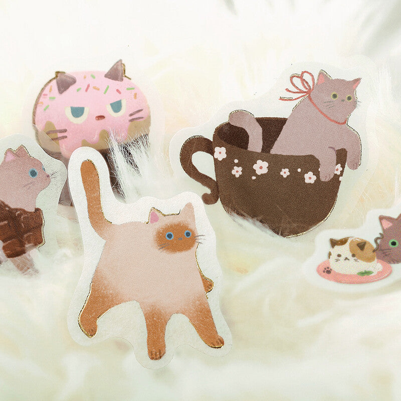 Planner Sticker Flakes Cat Cafe Chocolate