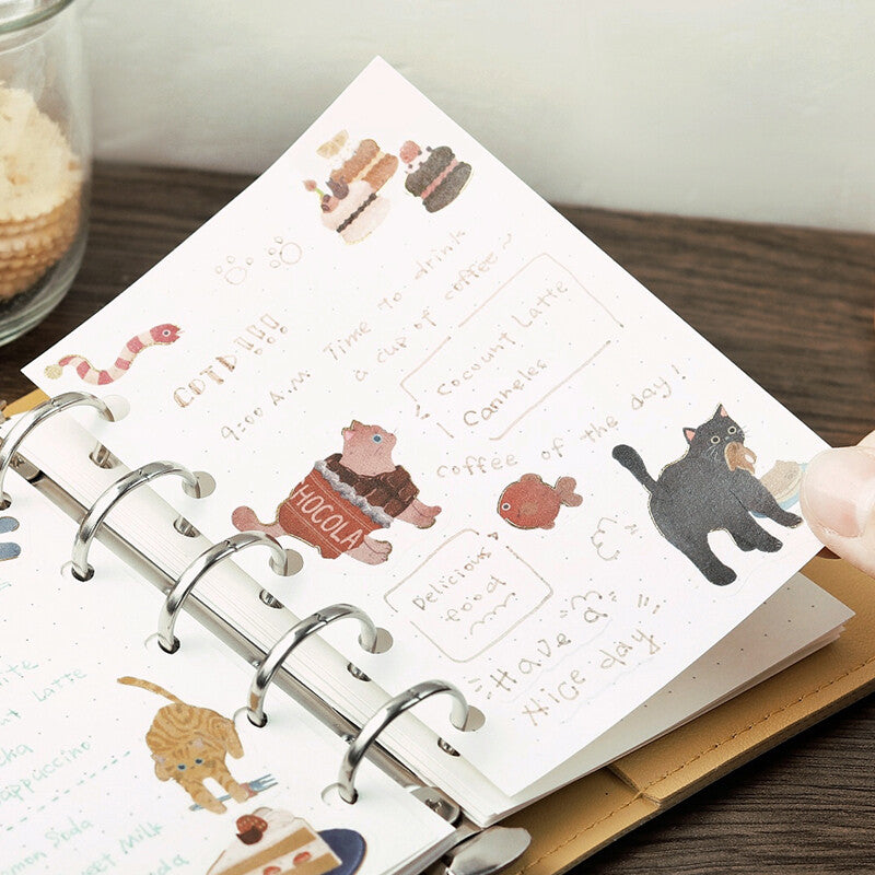 Planner Sticker Flakes Cat Cafe Chocolate