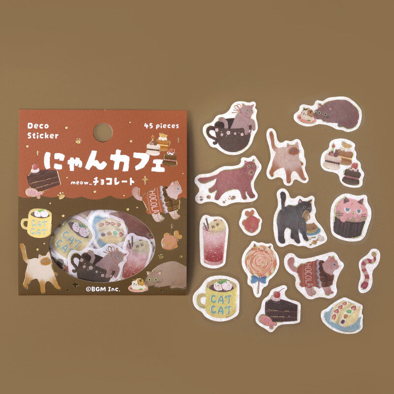 Planner Sticker Flakes Cat Cafe Chocolate