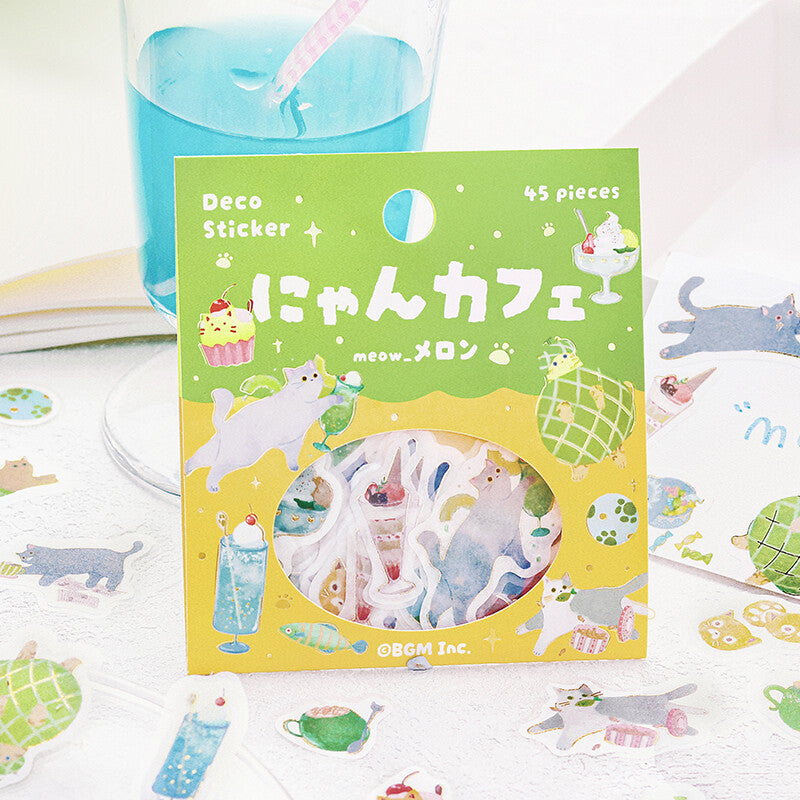 Planner Sticker Flakes Cat Cafe Melon