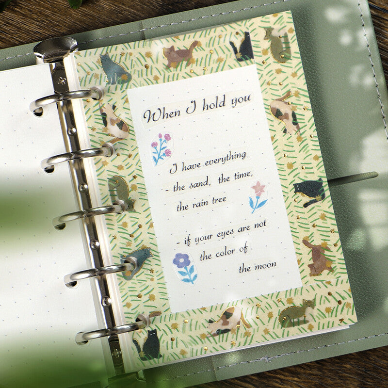 Washitape Flower Notebook Cats