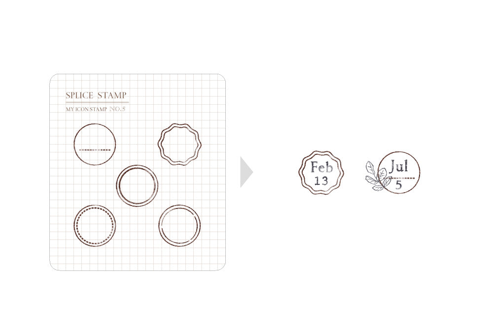 MU Life Style My Icon Stamp Rubberstamp Set No.05 Delicate Circles