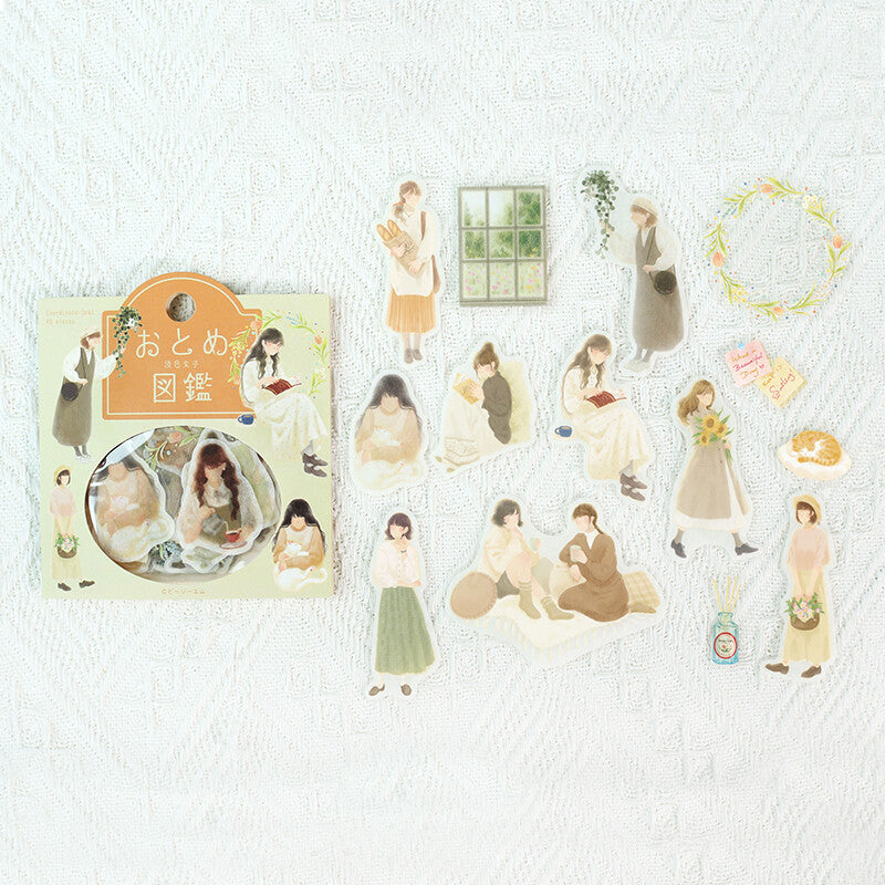 Coordinate Girl Sticker Flakes Set Picture Book Light Colored Girls