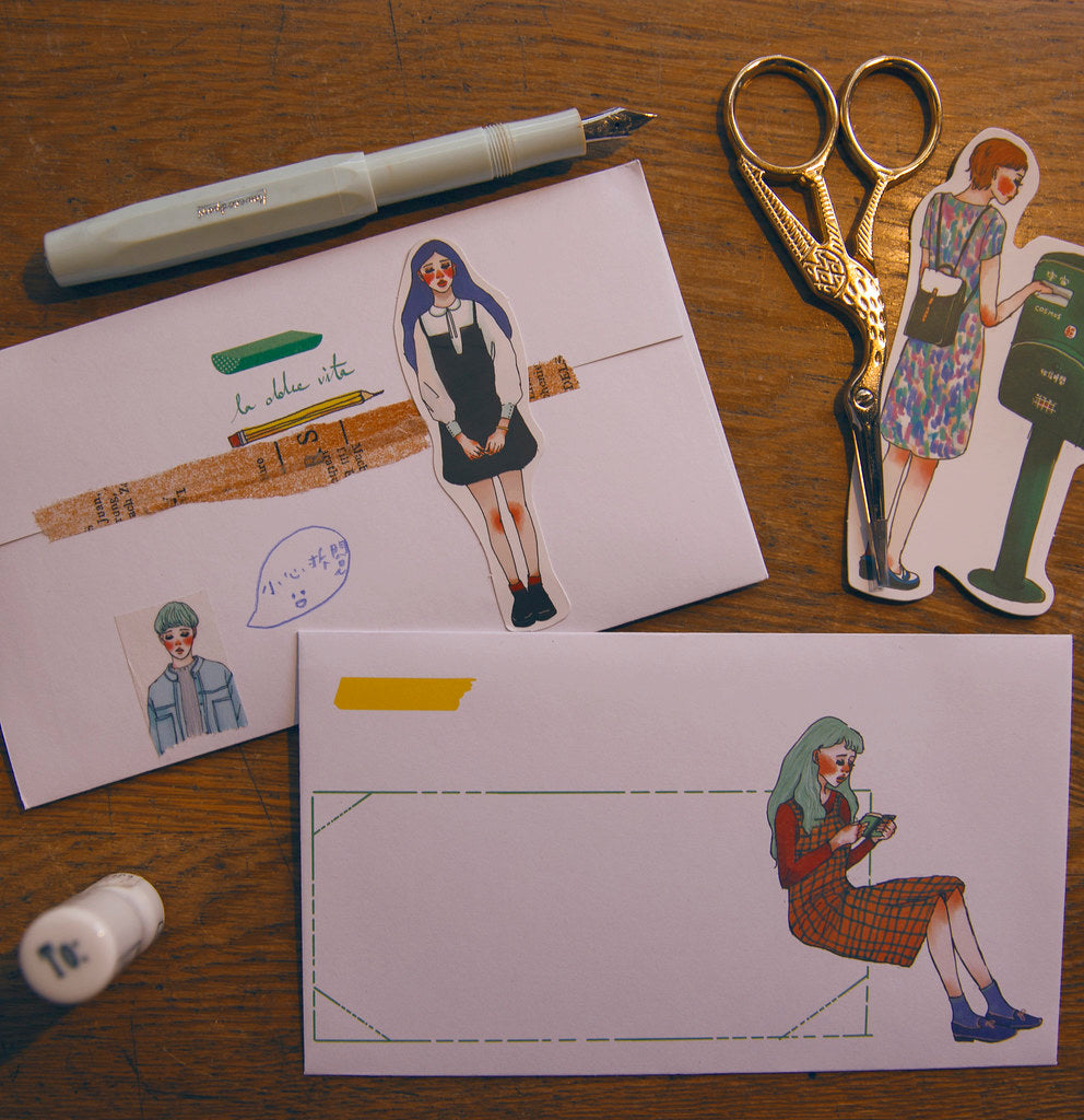 Stationery Girl 30 pcs Sticker Set in a Metal Tin