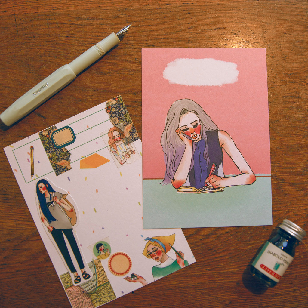 Stationery Girl 30 pcs Sticker Set in a Metal Tin