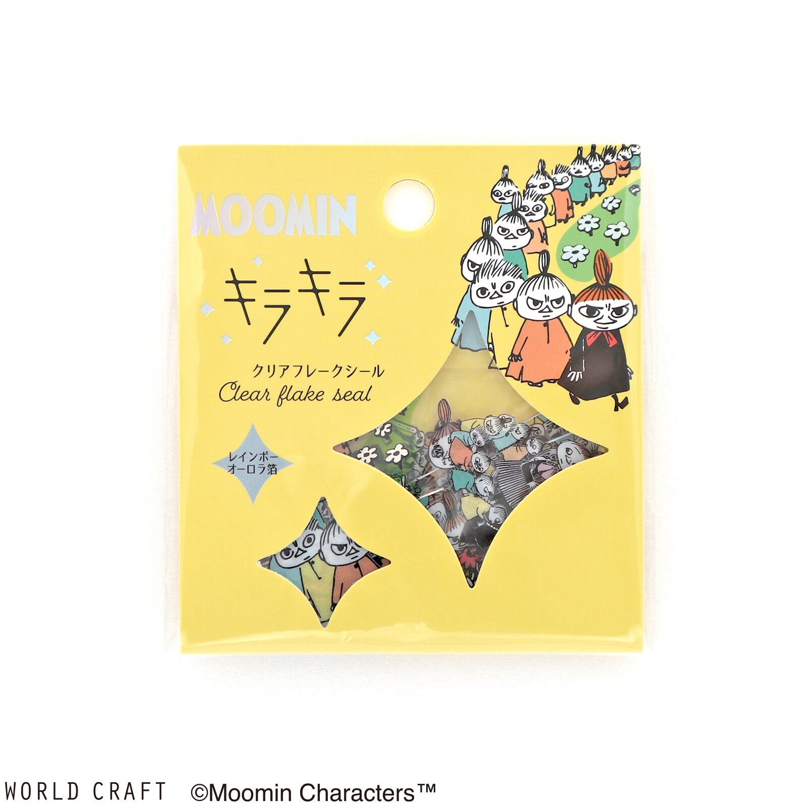 Moomin Clear Sparkle PET Flake Stickers Little My and Siblings