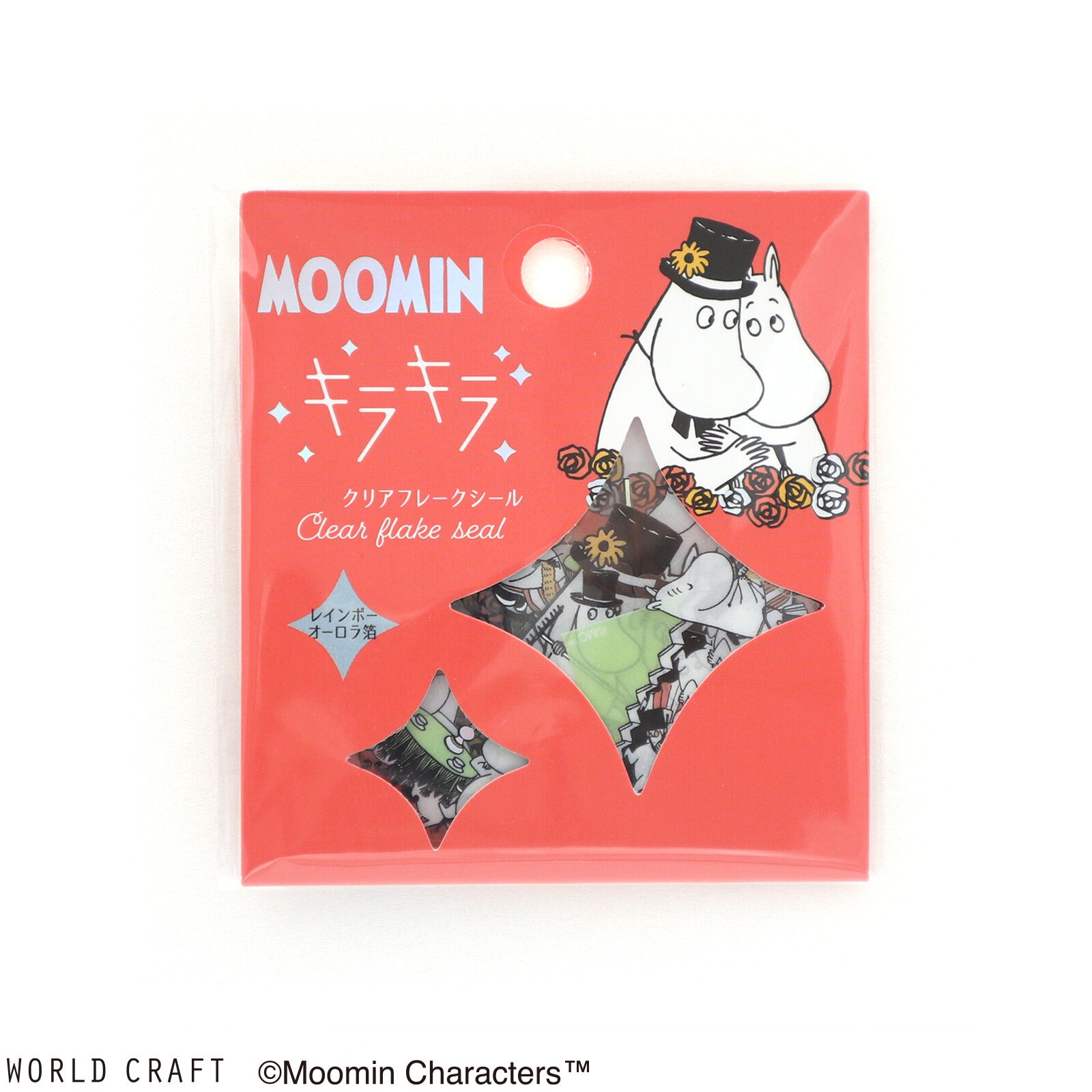 Moomin Clear Sparkle PET Flake Stickers Moominpappa and Moominmamma