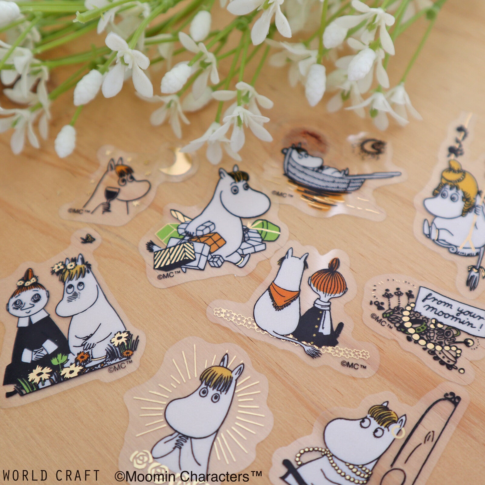 Moomin Clear Sparkle PET Flake Stickers Snorkmaiden