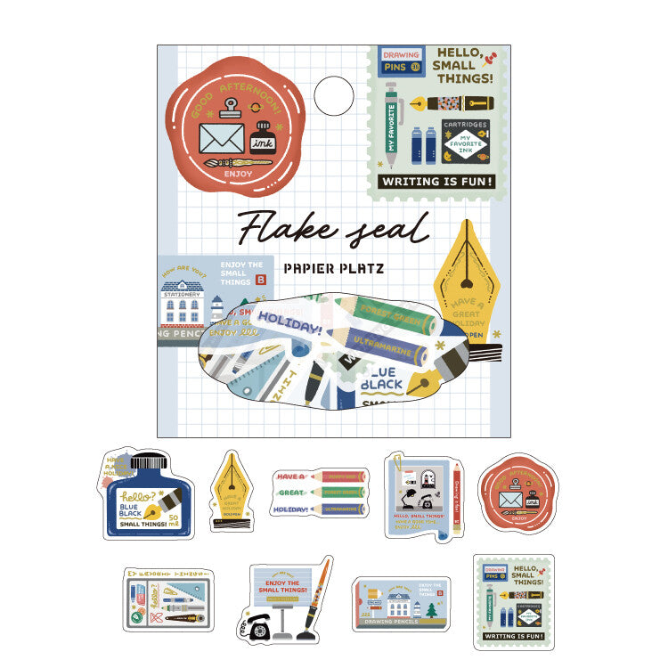 Writing Utensils Flake Seal Stickers