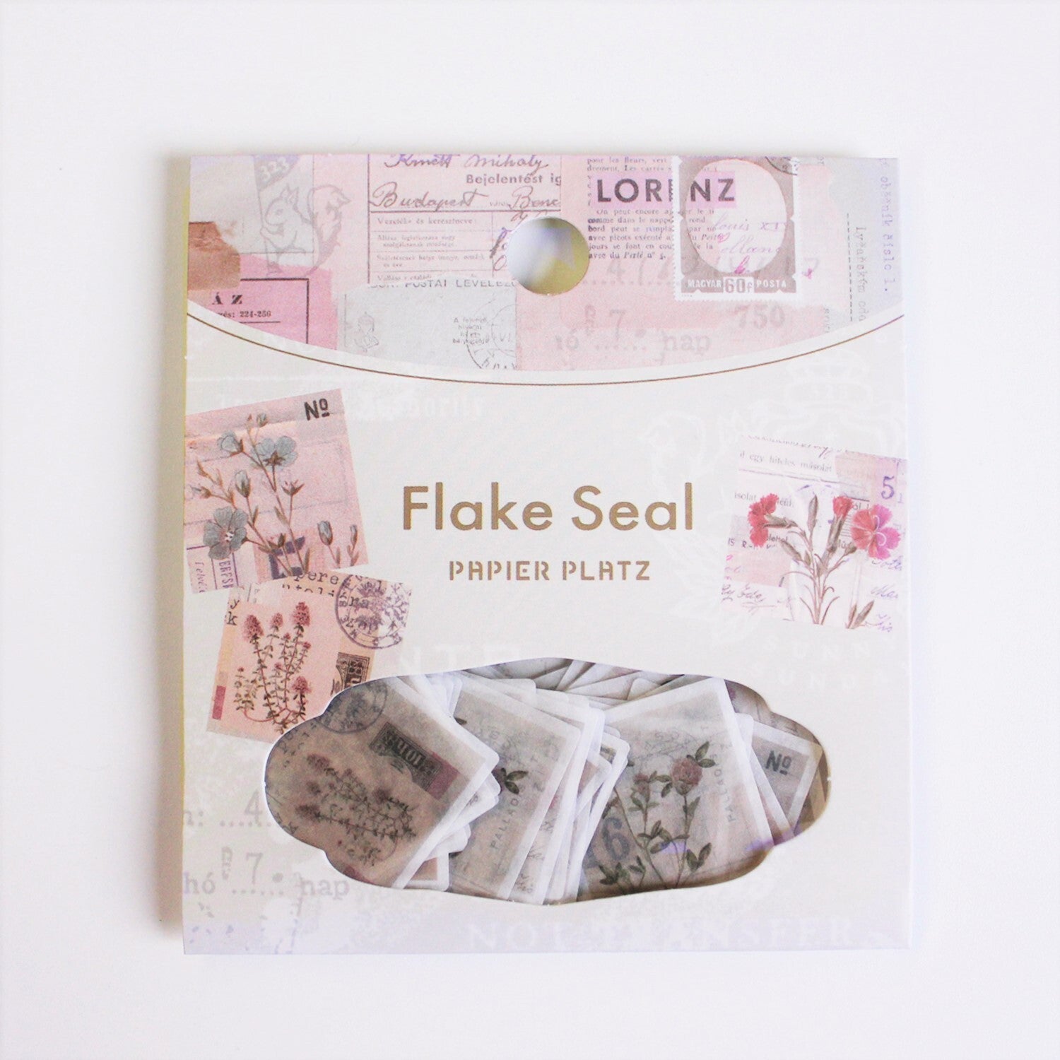 Floral Squares Flake Seal Stickers