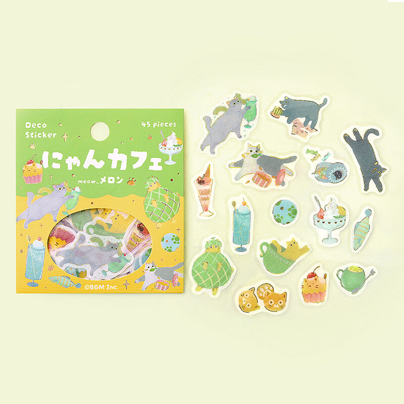 Planner Sticker Flakes Cat Cafe Melon