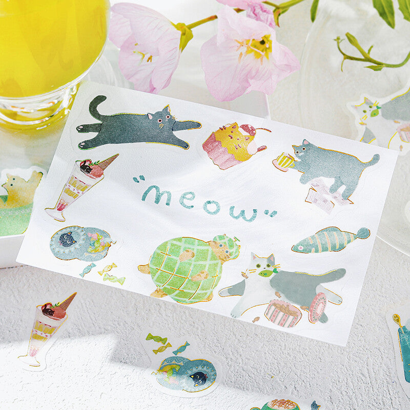 Planner Sticker Flakes Cat Cafe Melon