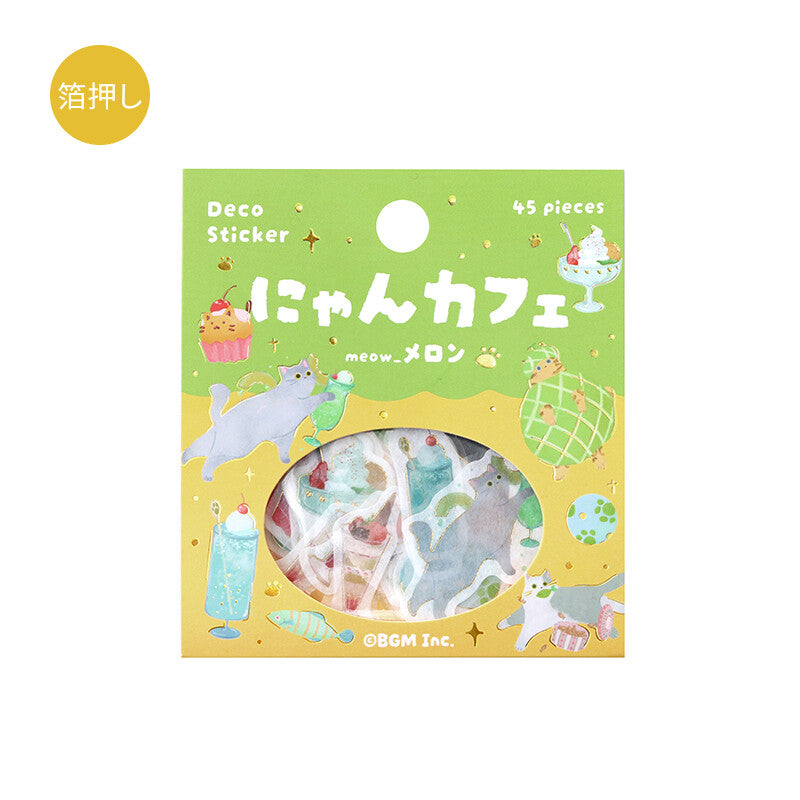 Planner Sticker Flakes Cat Cafe Melon