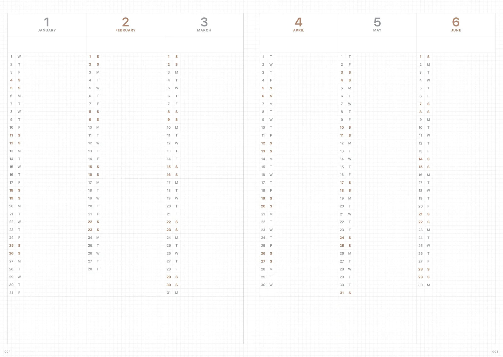 2025  MEDIUM WEEKS PLANNER B6