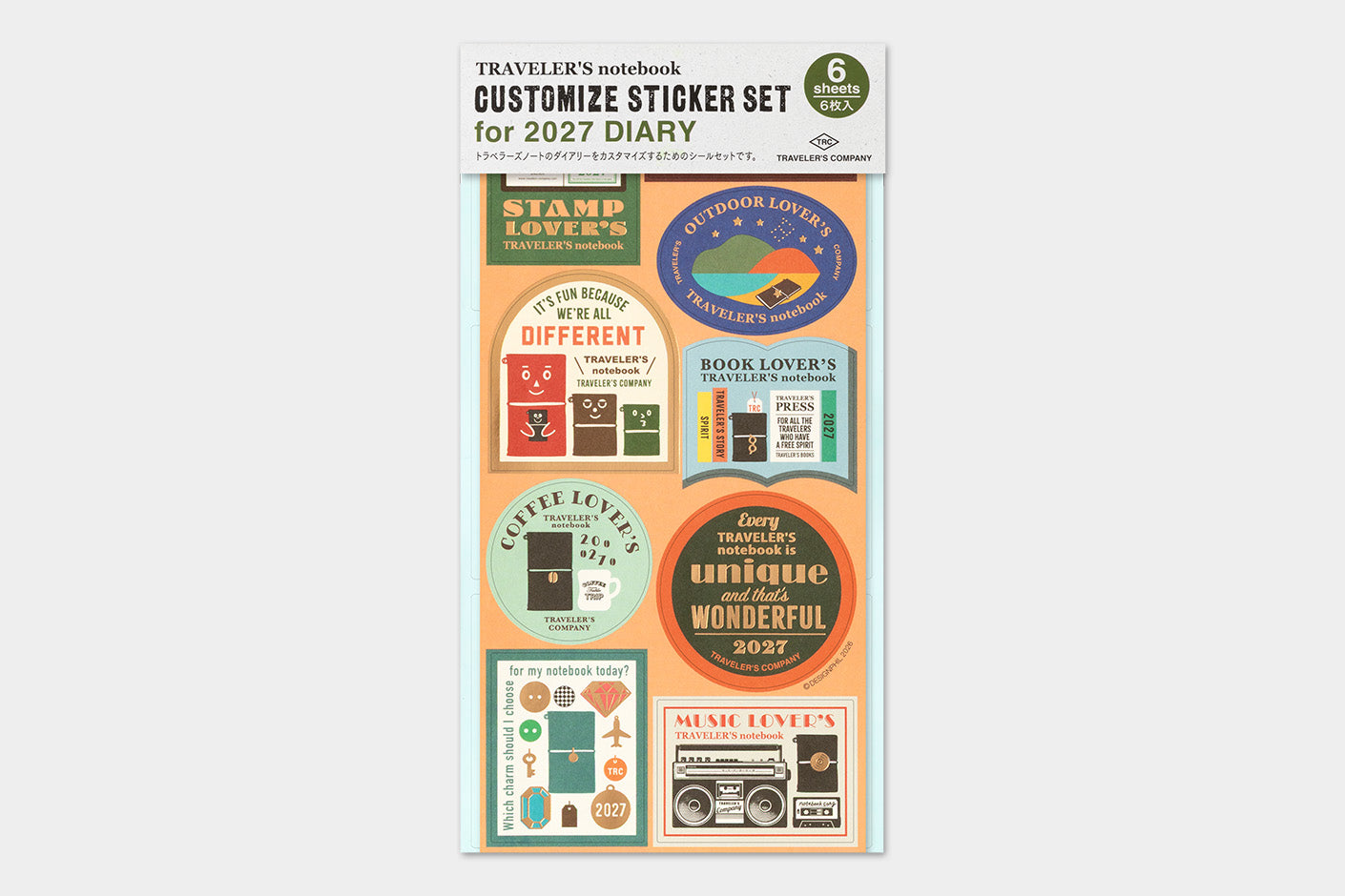 Traveler's Notebook 2027 Diary Customize Sticker set