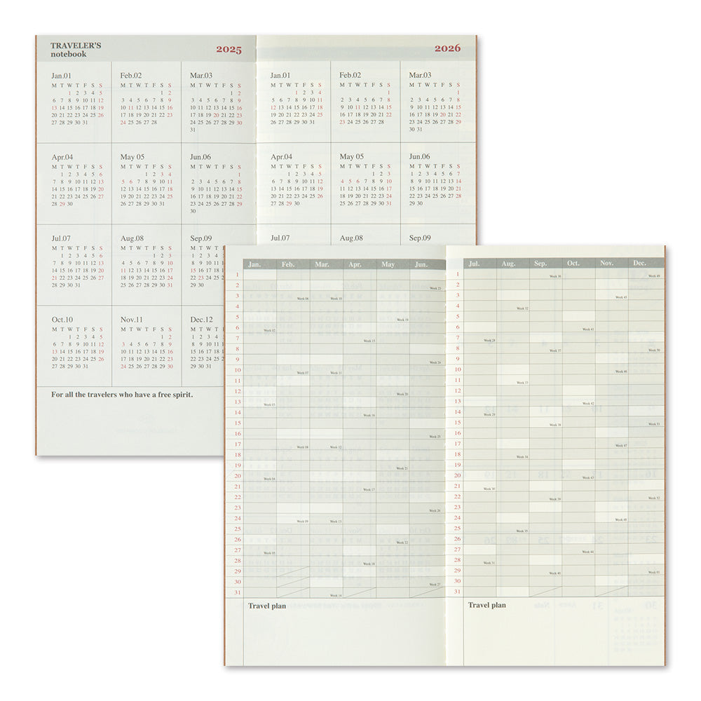 Traveler's Notebook 2025 Monthly Diary Regular Size