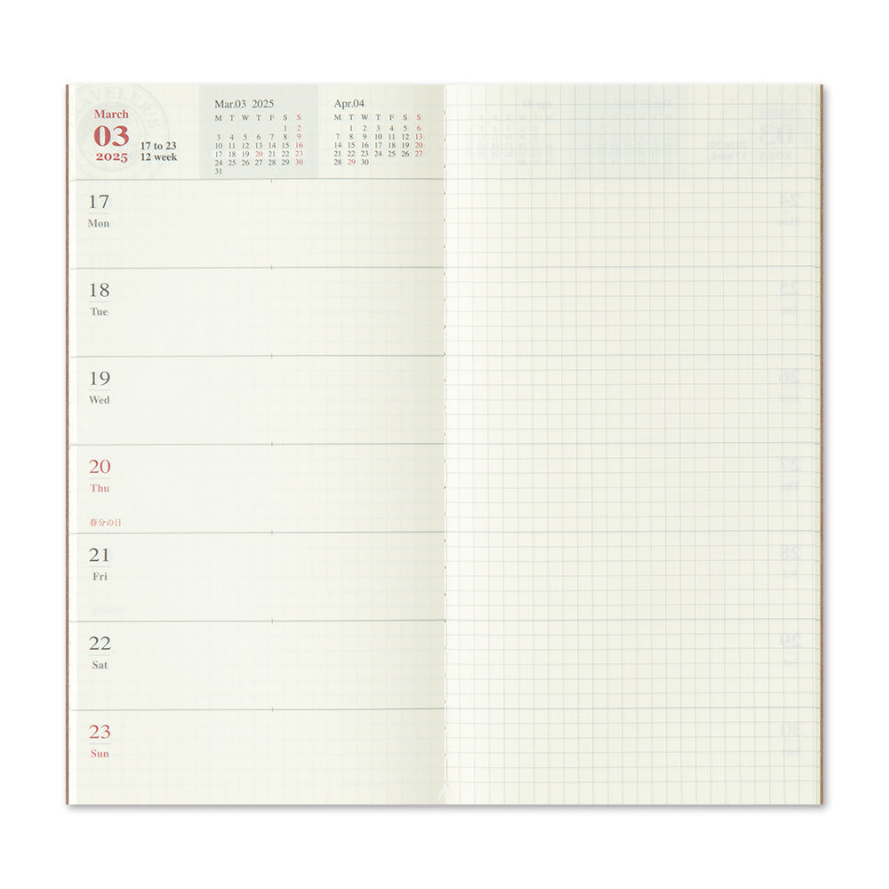 Traveler's Notebook 2025 Weekly + Memo Diary Regular Size