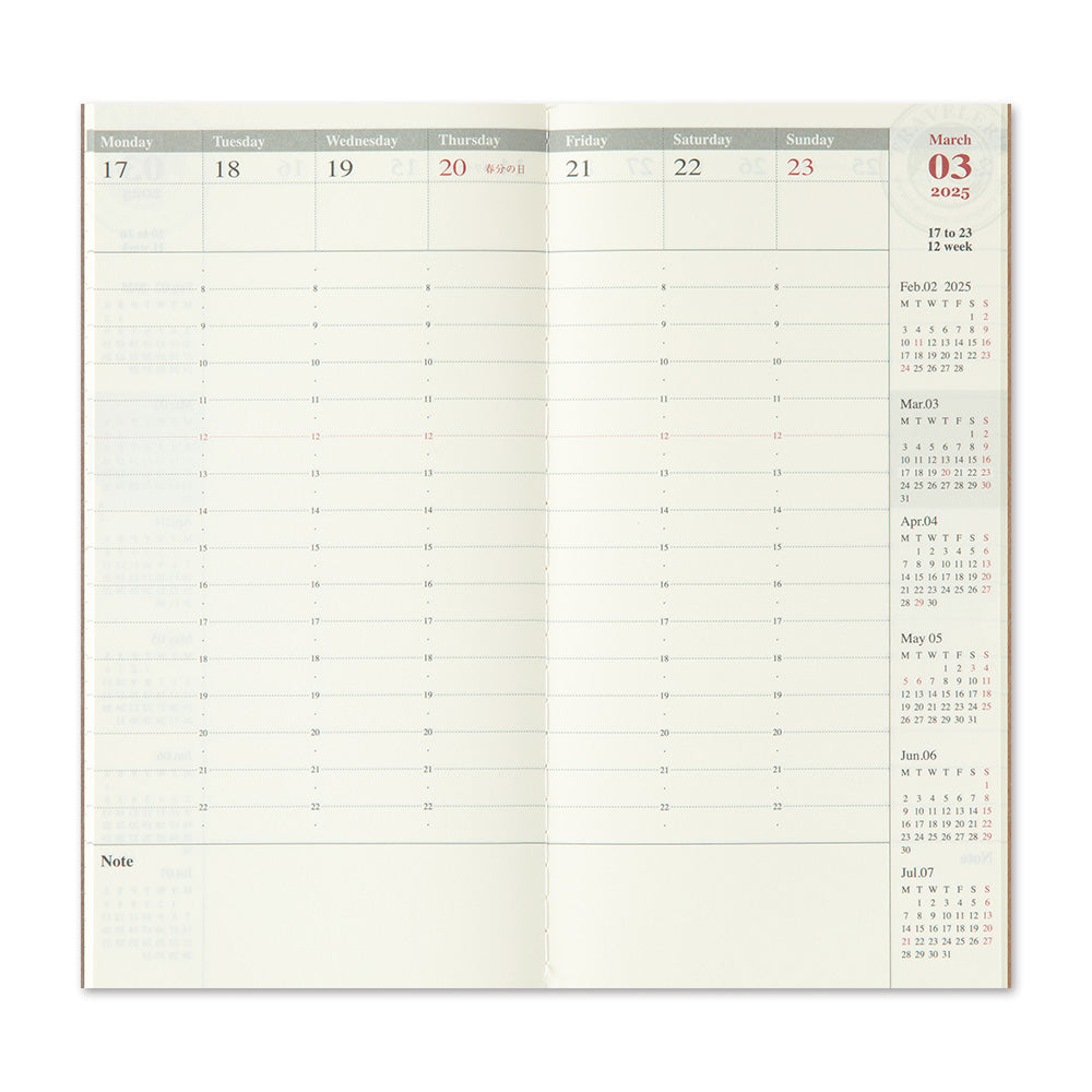 Traveler's Notebook 2025 Weekly Vertical Diary Regular Size