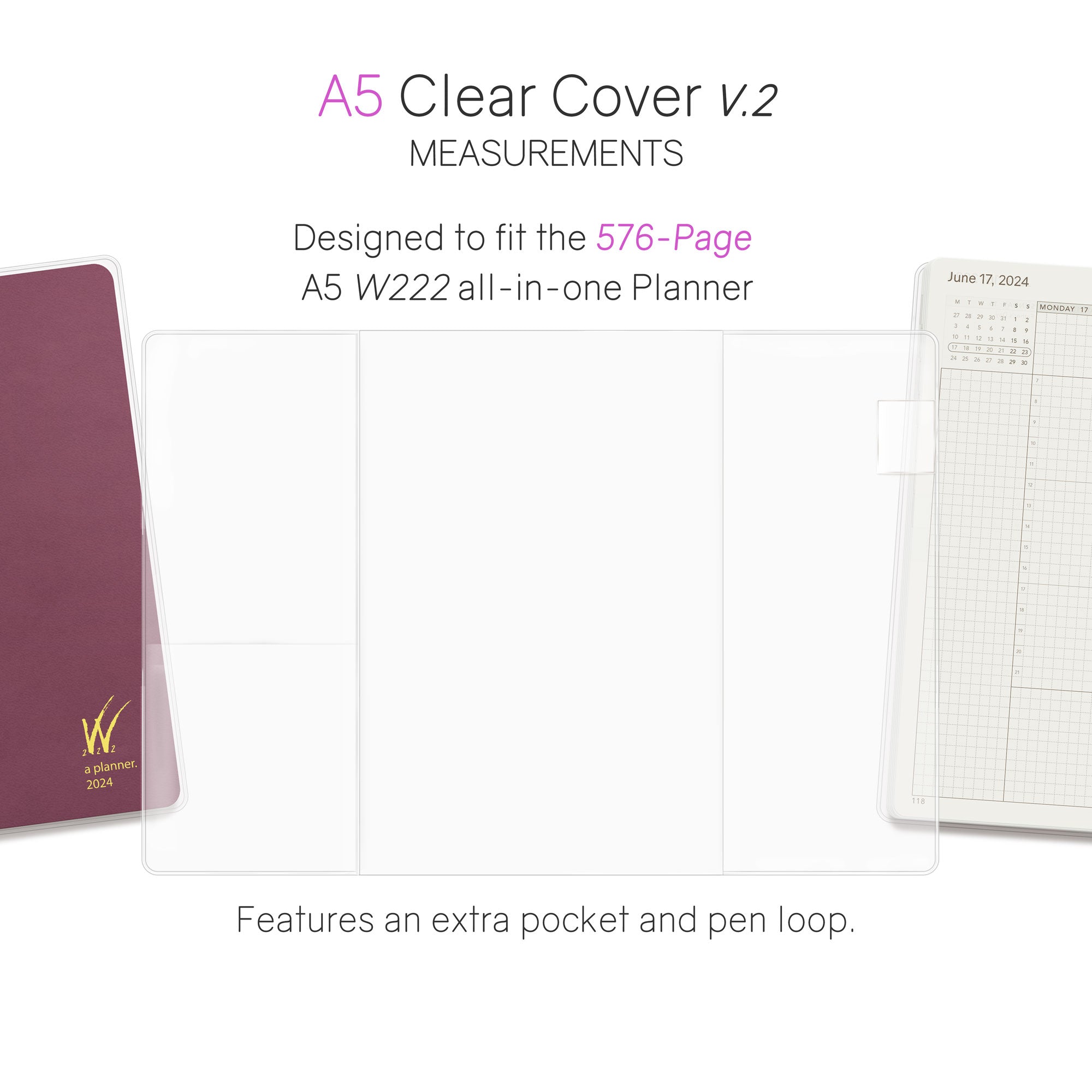 Vinyl Clear Cover size A5 (576pg All-In-One Planner)