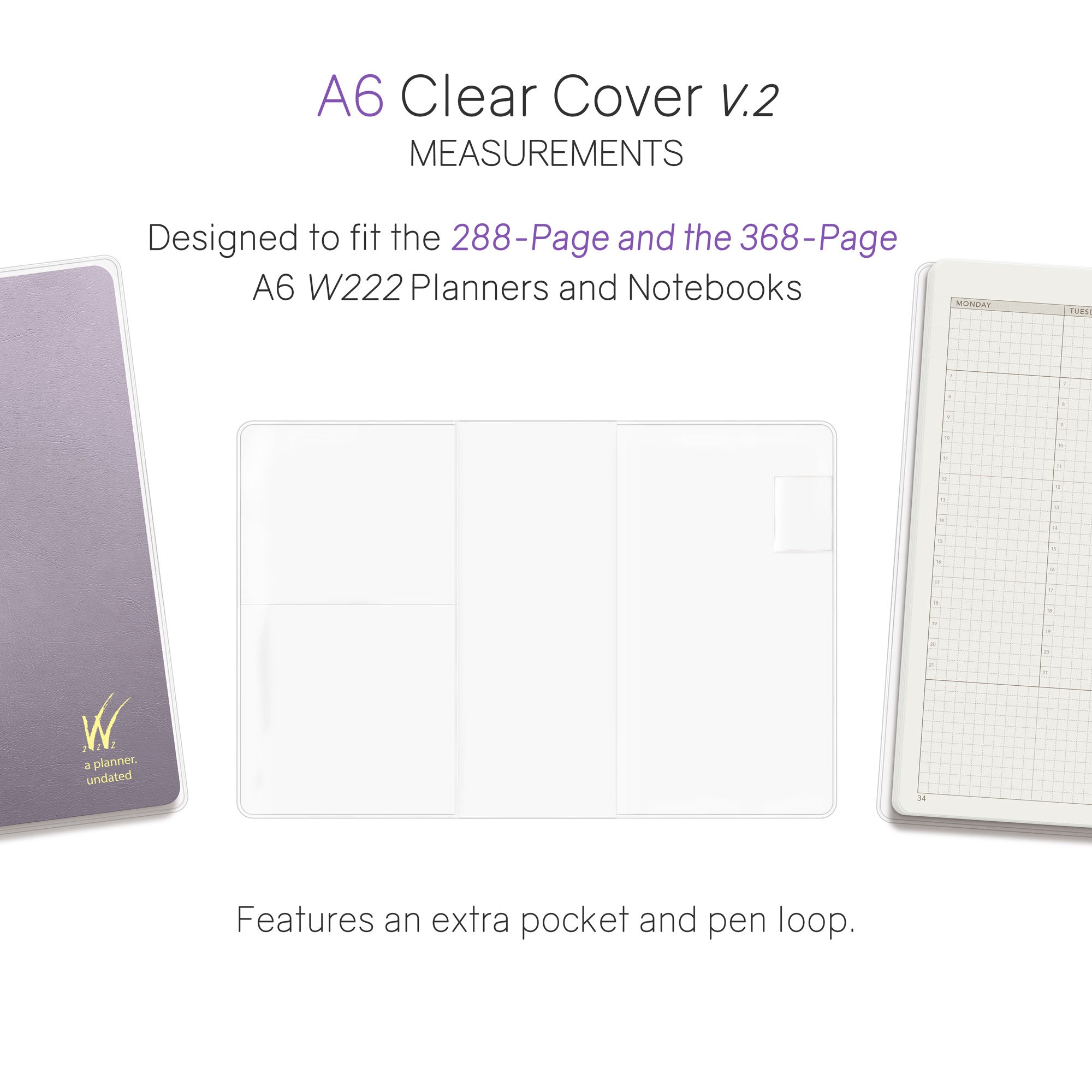 Vinyl Clear Cover A6 (288pg Planner / 368 page Notebook)