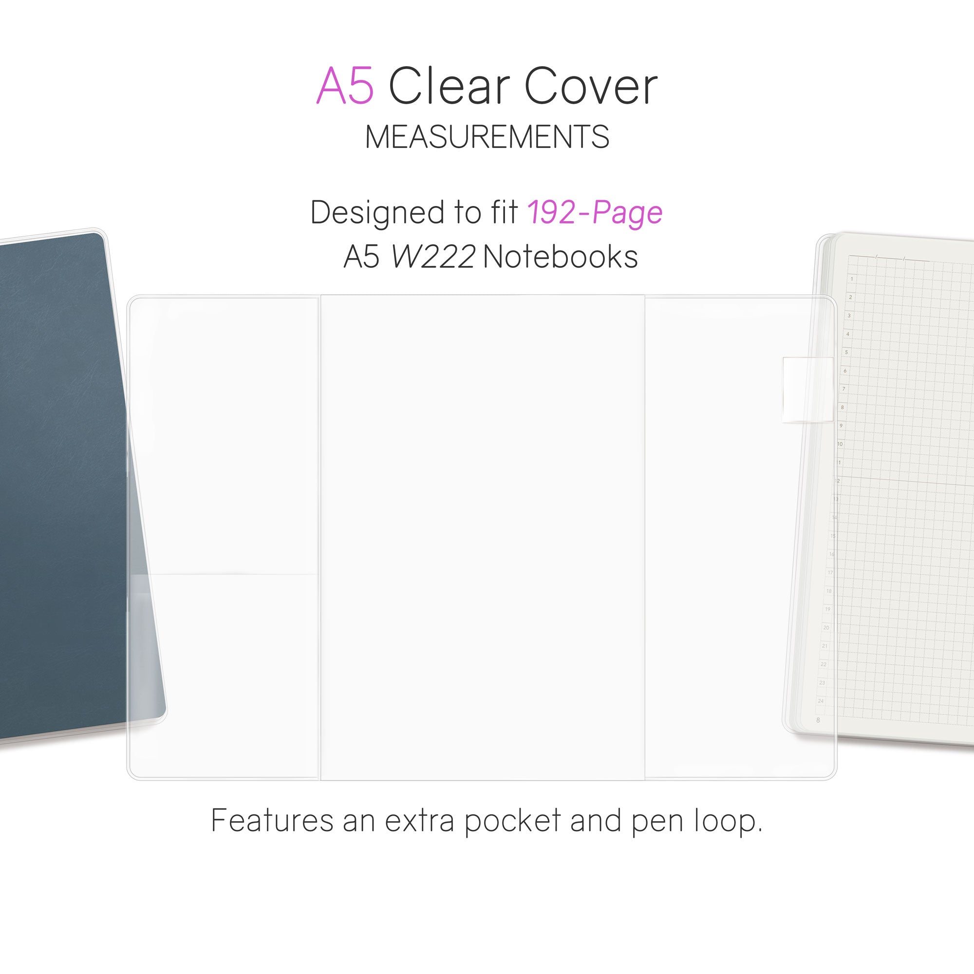 Vinyl Clear Cover - A5 Notebook - 192 pg