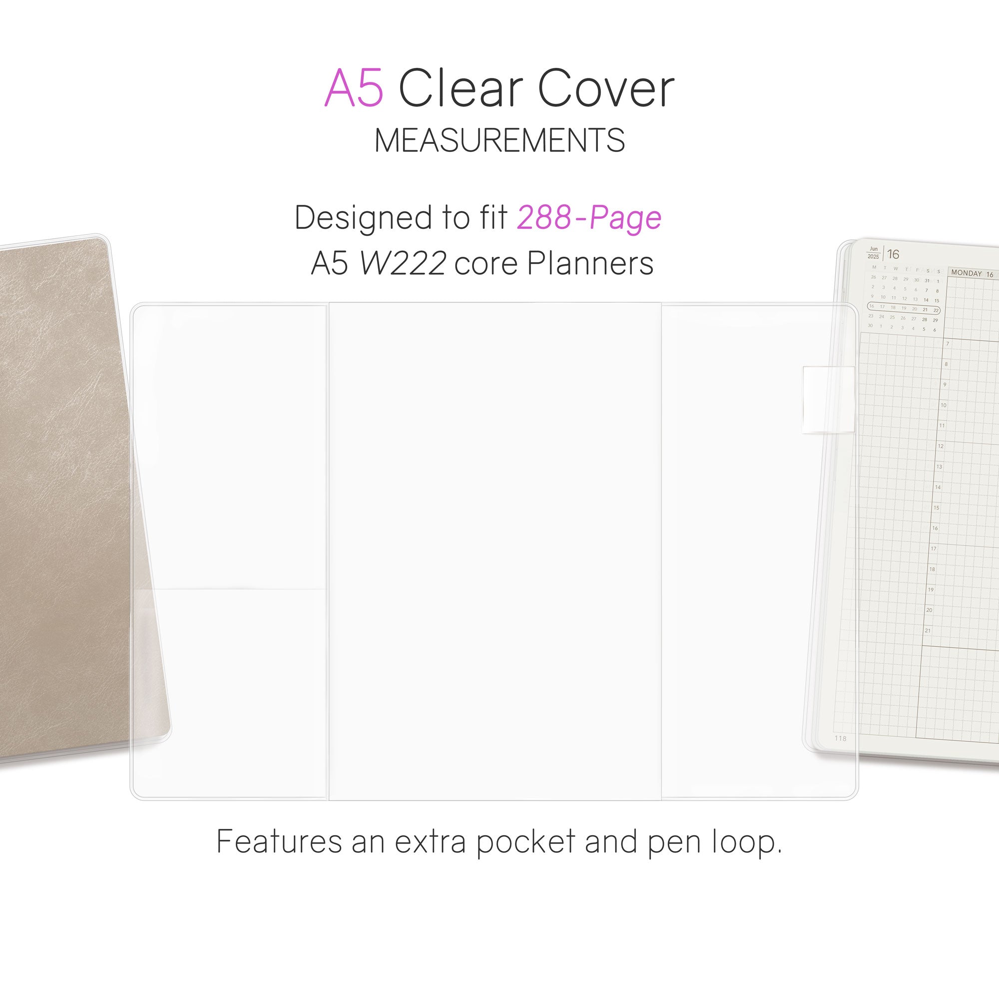 Vinyl Clear Cover - A5 - Weekly Planner - Core - 288pg