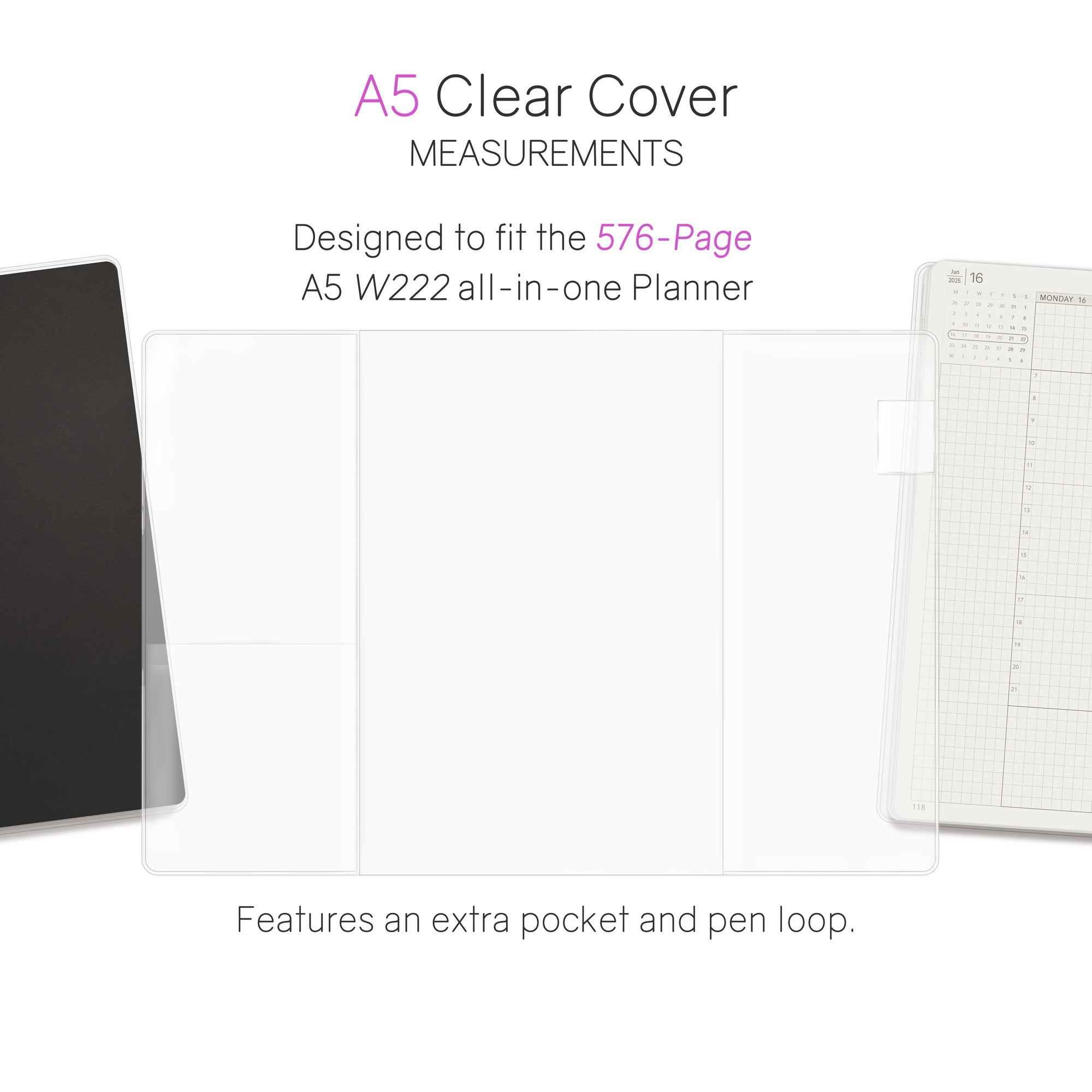 Vinyl Clear Cover - A5 - Weekly Planner All-in-One 576 pg