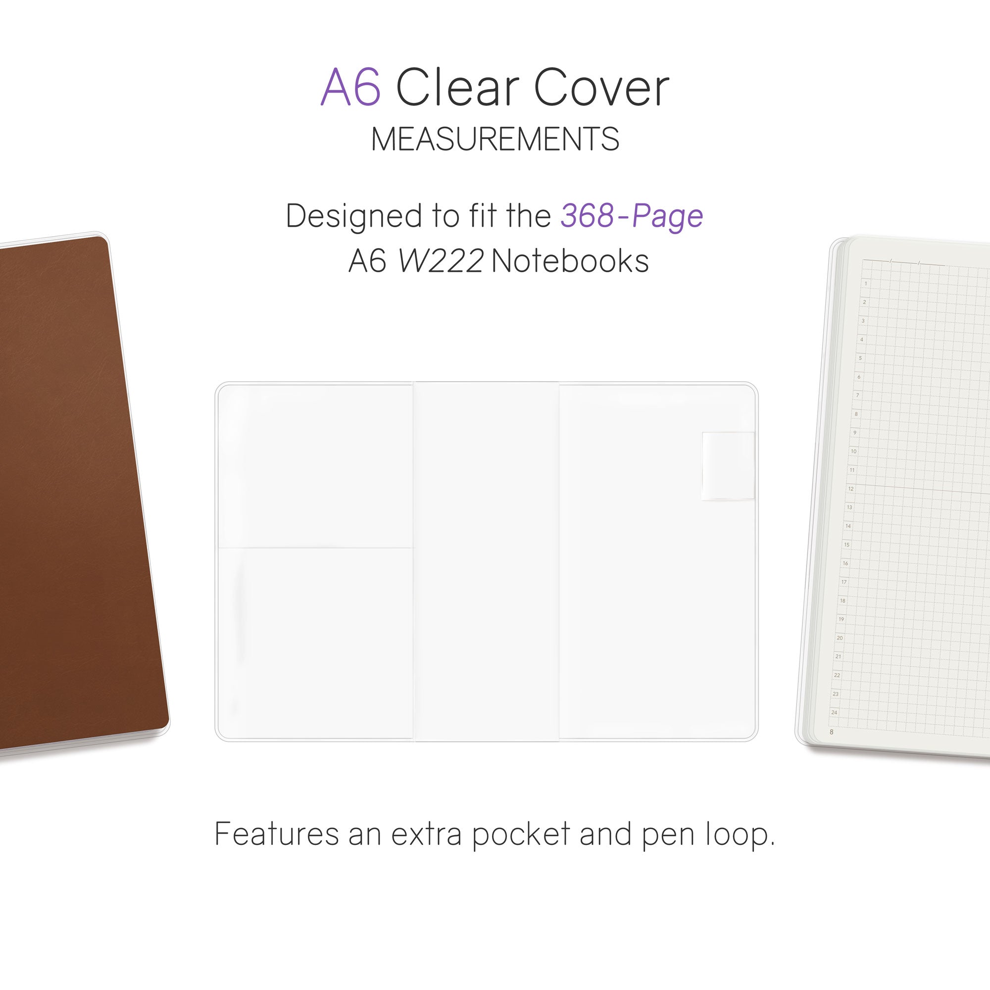 Vinyl Clear Cover - A6 Notebook - 368 pg