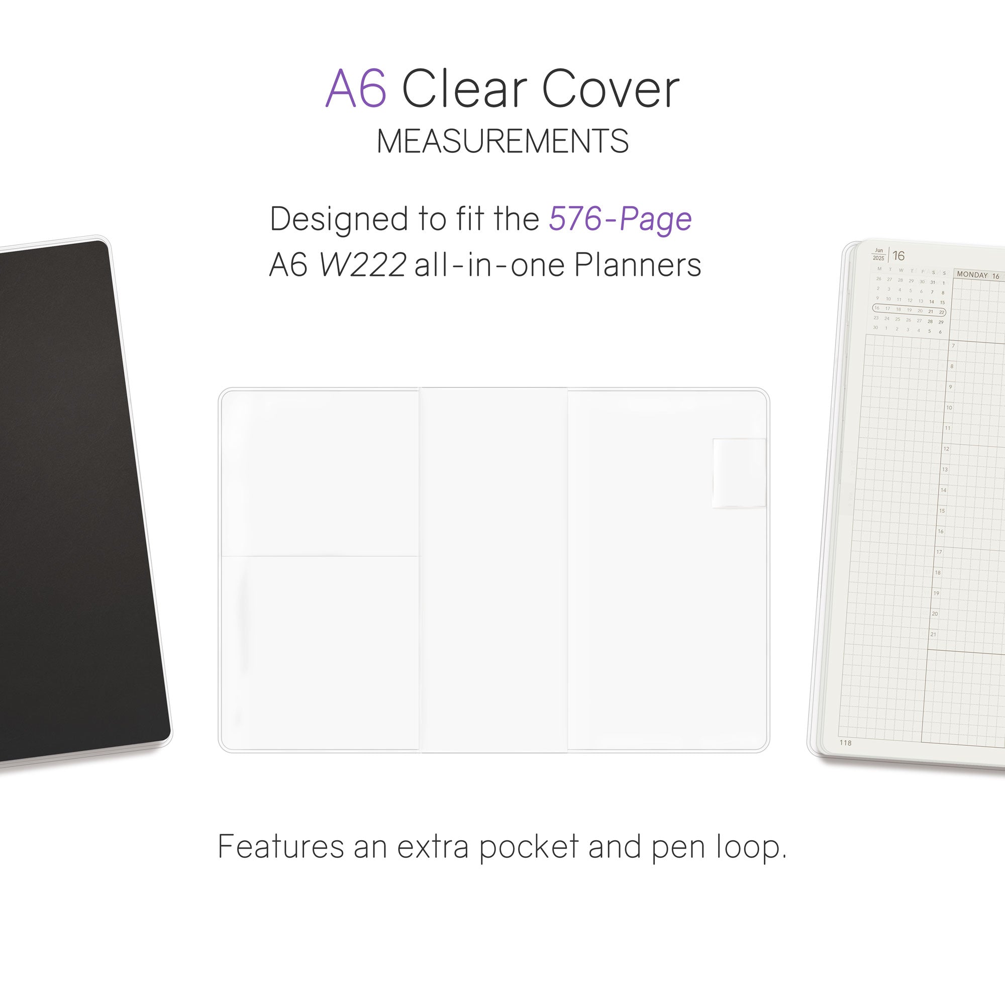 Vinyl Clear Cover - A6 - Weekly Planner All-in-One 576 pg