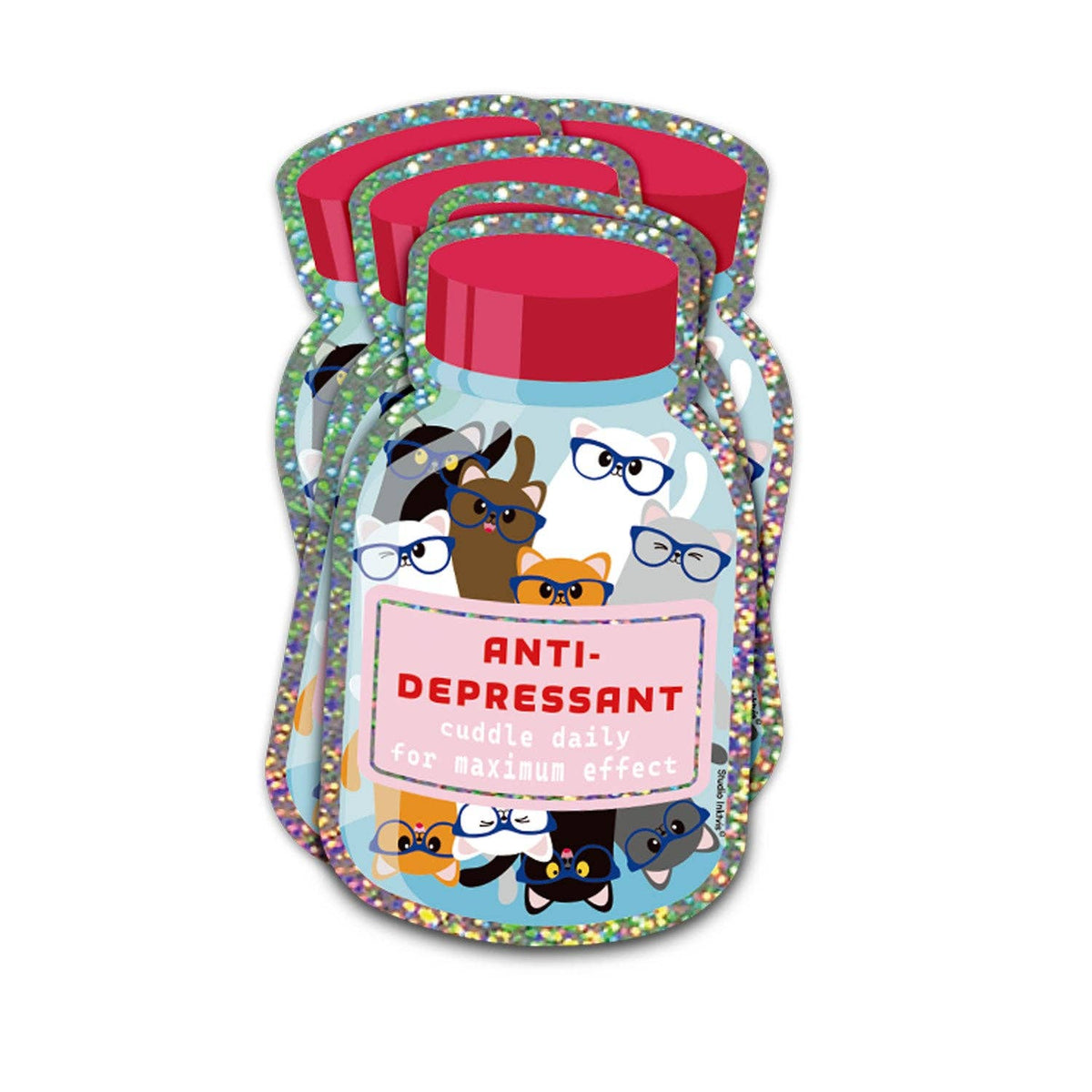 Glitter Sticker Anti-Depressant Cuddle Daily Cats