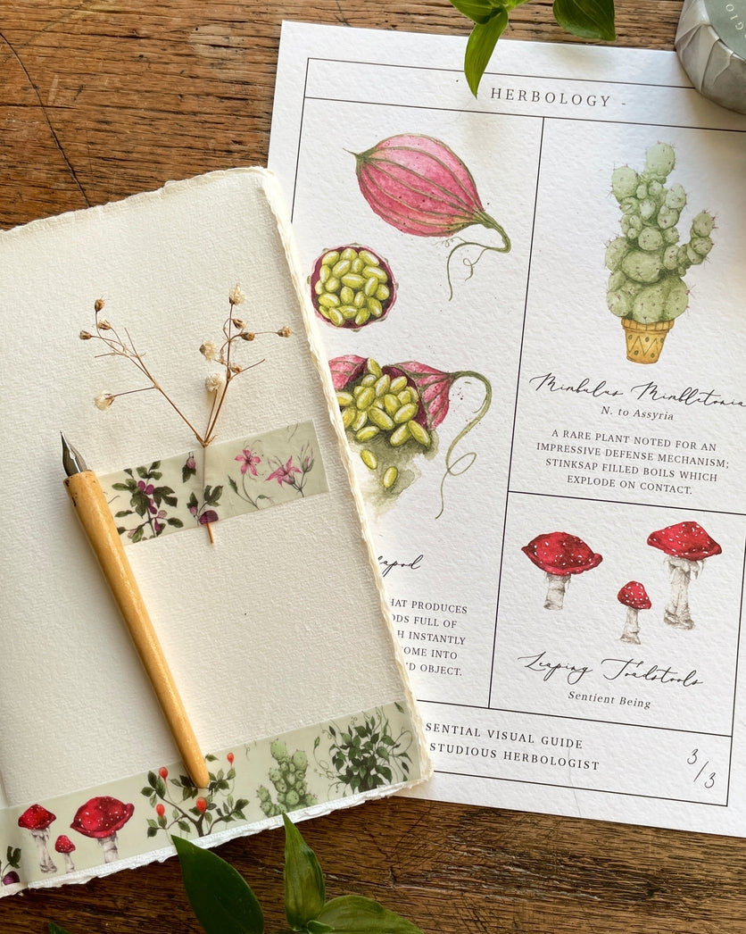 Georgiou Draws Magical Botanical Herbology Washitape Add some magic to your stationery with Herbology washi tape