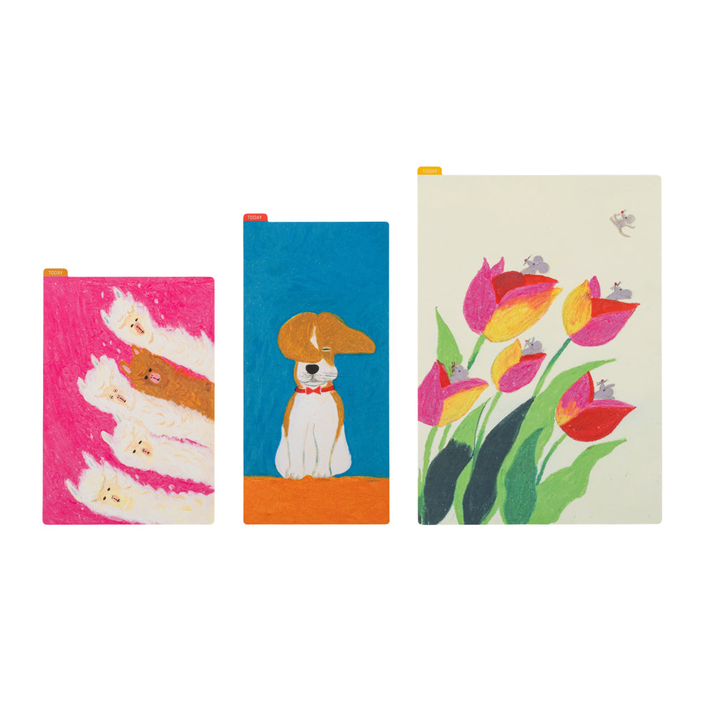 Hobonichi Pencil Board for A5 Size Keiko Shibata - Swaying tulips This pencil board features an illustration created by Keiko Shibata. In this pencil board you can find mice in a tulip field playing in the wind.
