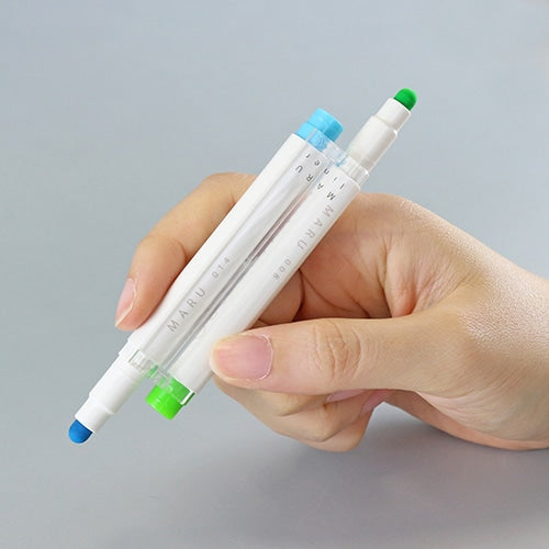MARU Liner Dot Marker Highlighter TWINS 001 Standard Yellow + 004 Standard Orange