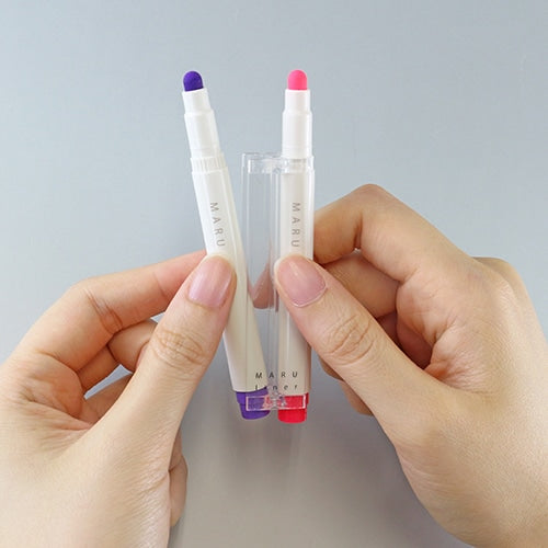 MARU Liner Dot Marker Highlighter TWINS 001 Standard Yellow + 004 Standard Orange