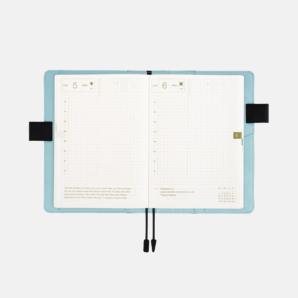 Hobonichi  A6 Black x Clear Blue Cover from the Colors series