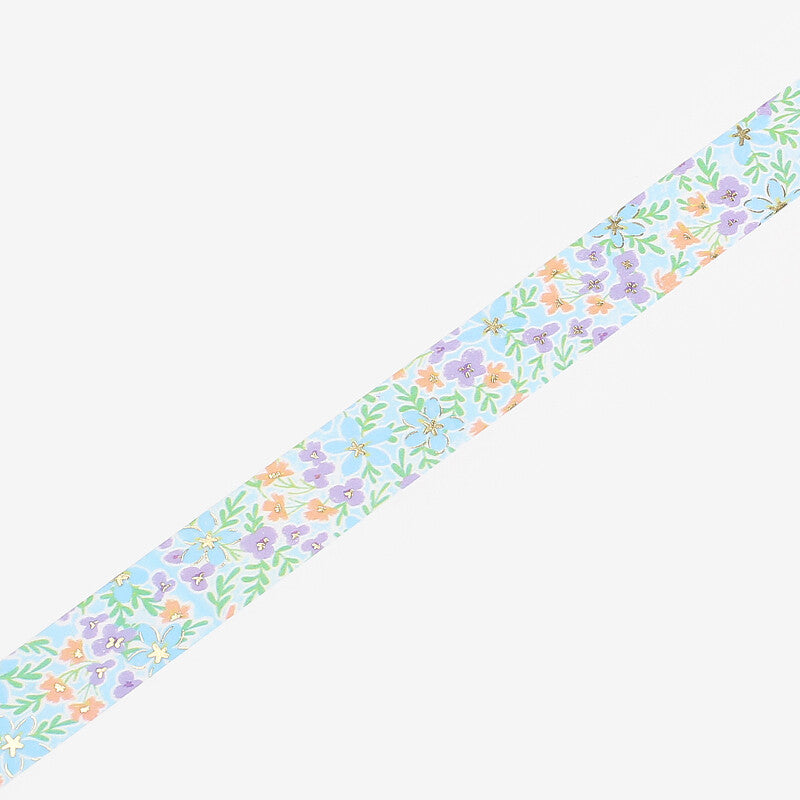 20mm Foil Washiteippi Blue Flower Field