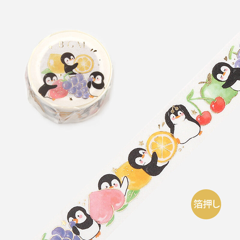 20mm Foil Washiteippi Penguin Village Fruits