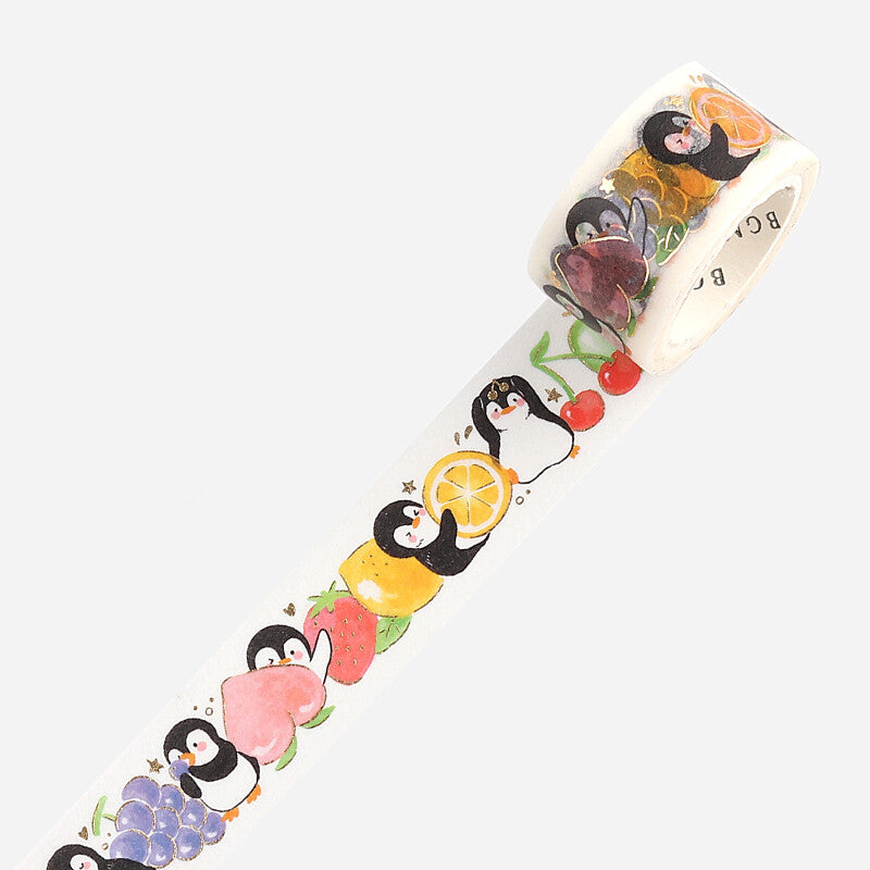 20mm Foil Washiteippi Penguin Village Fruits