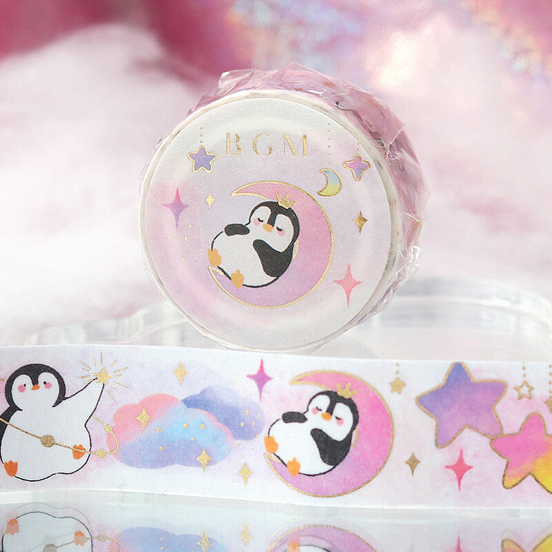 20mm Foil Washiteippi Penguin Village Star Moon