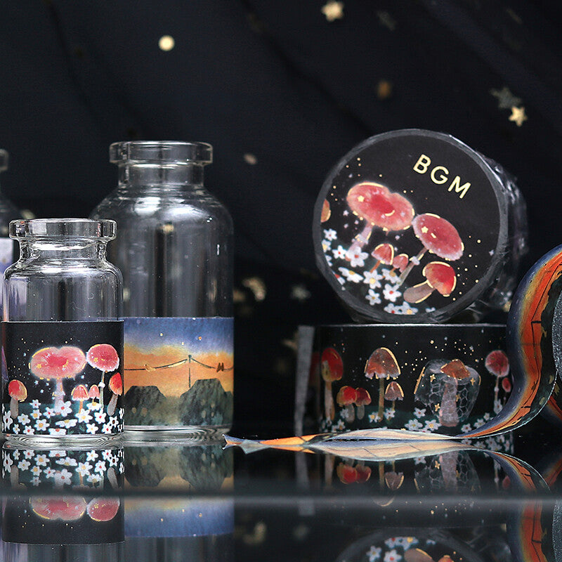 20mm Foil Washiteippi Mushrooms At Night