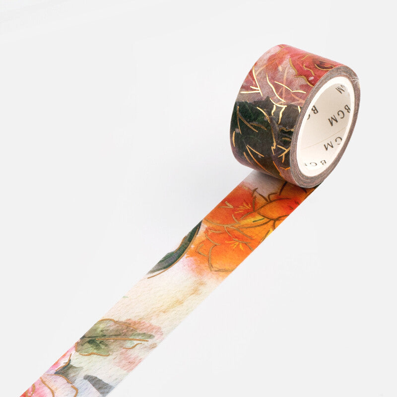 20mm Foil Washiteippi Watercolor Flower Rose