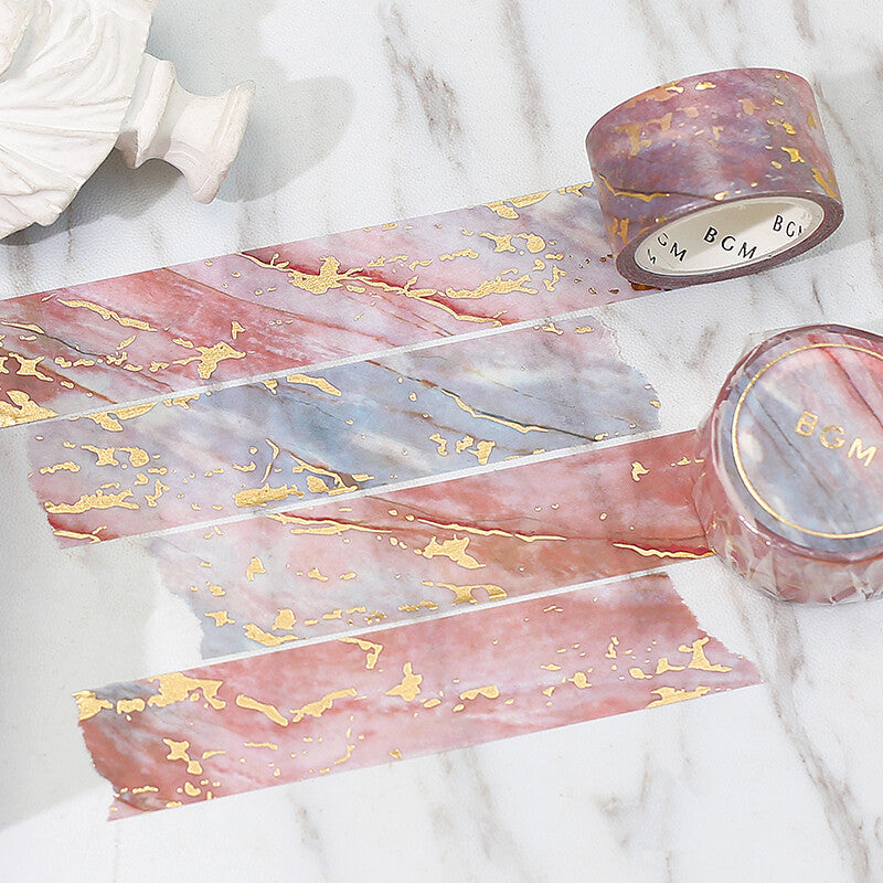 20mm Foil Washiteippi Marble Pattern Champagne