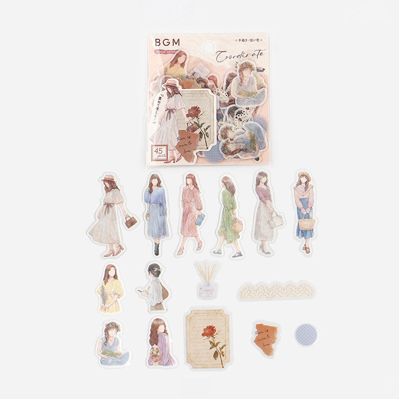 Coordinate Girl Washi Sticker Pale Color