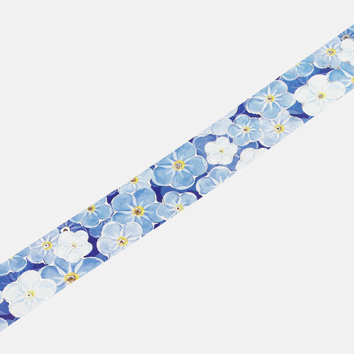 20mm Foil Washitape Sea of Blue Flowers