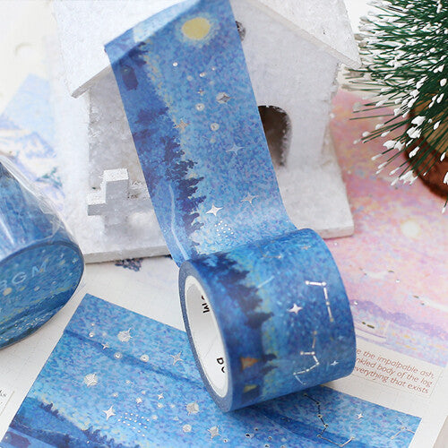 30mm Foil Washitape Dot Drawing Starry Night