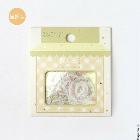 Washi Sticker Flakes Flower Wreath Foil