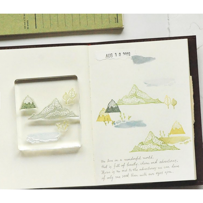 Splice Stamp Rubberstamp Set 1011 Landscape Of Mountains‪